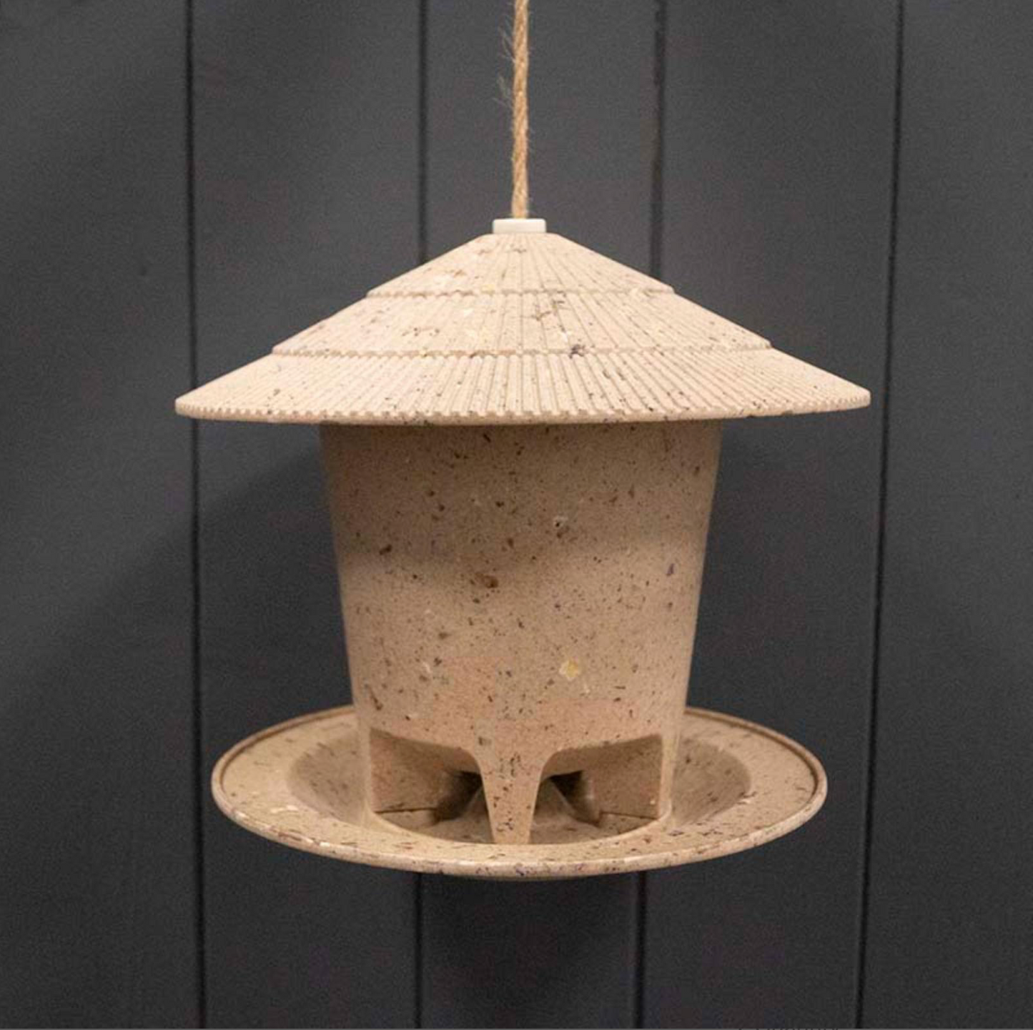 Earthy Deluxe Round Bird Feeder - Coffee Husks