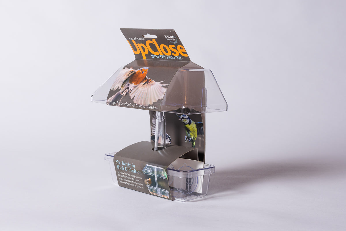 Up close window bird feeder
